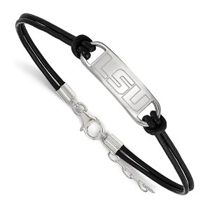 Black Bow Jewelry Sterling Silver Louisiana State Fighting Tigers NCAA Identification Bracelet 7 Inch - 1 of 3