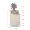 NicBex 3 In 1 Vanity Desk with Lights Small Vanity Set with Charging Station, 2 Drawers, Compact Makeup Vanity with Cushioned Tool for Apartment - image 3 of 4