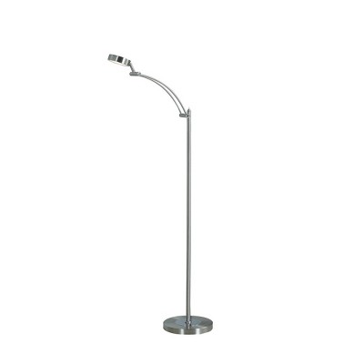 54-Inch-Long Tinsley Silver Integrated LED Task Floor Lamp for Living Room Bedroom Office House Home
