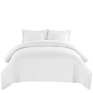 Wrinkle-Free Cotton Blend 600 Thread Count Duvet Cover Set, Full/Queen - 1 of 4