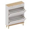 GlasFlength Shoe Racks Compact Entryway Organizer with Flip Doors and Drawers Simple Design for Small Living Spaces, White, 31.5"*9.45"*41.34" - 4 of 4