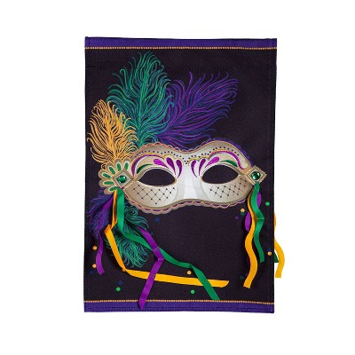 Mardi Gras Mask Garden Linen Flag