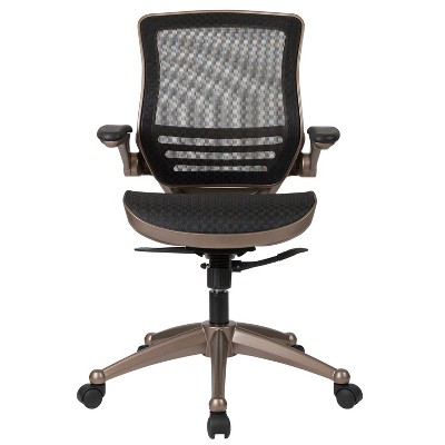ErgoFlex Black Mesh Mid-Back Executive Swivel Office Chair with Adjustable Arms