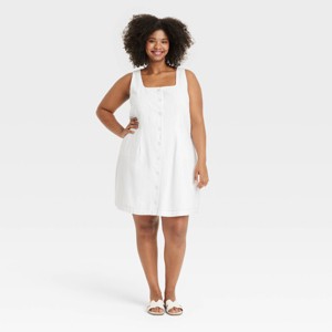 Women's Linen Mini Vest Dress - A New Day™ - 1 of 3