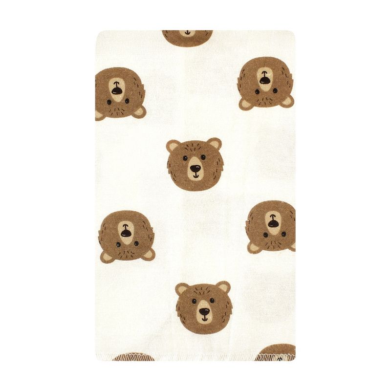 Hudson Baby Cotton Flannel Burp Cloths, Brown Bear 10 Pack, One Size, 3 of 8