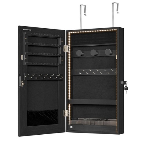 Songmics Mirror Jewelry Cabinet Armoire With Built in Led Lights Wall Or Door Mounted Jewelry Storage Organizer Target