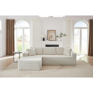 VASIP L-Shaped Left Lounge Chair Cloud Sectional Modular Sofa with Deep Seat,  for Living Room, Apartment, Bedroom No Assembly Required,Black - 1 of 4