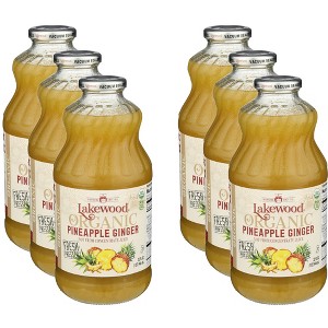 Lakewood Organic Pineapple Ginger Juice - Case of 6 - 32 fl oz - 1 of 2