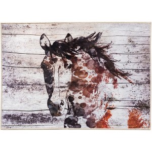 Olivia's Home Wild Horse Doormat – 22" x 32" Rustic Coir Entry Mat with Running Mustang Design for Farmhouse or Western Decor - 1 of 3