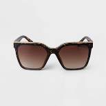 Women's Plastic Square Sunglasses - A New Day™ Brown