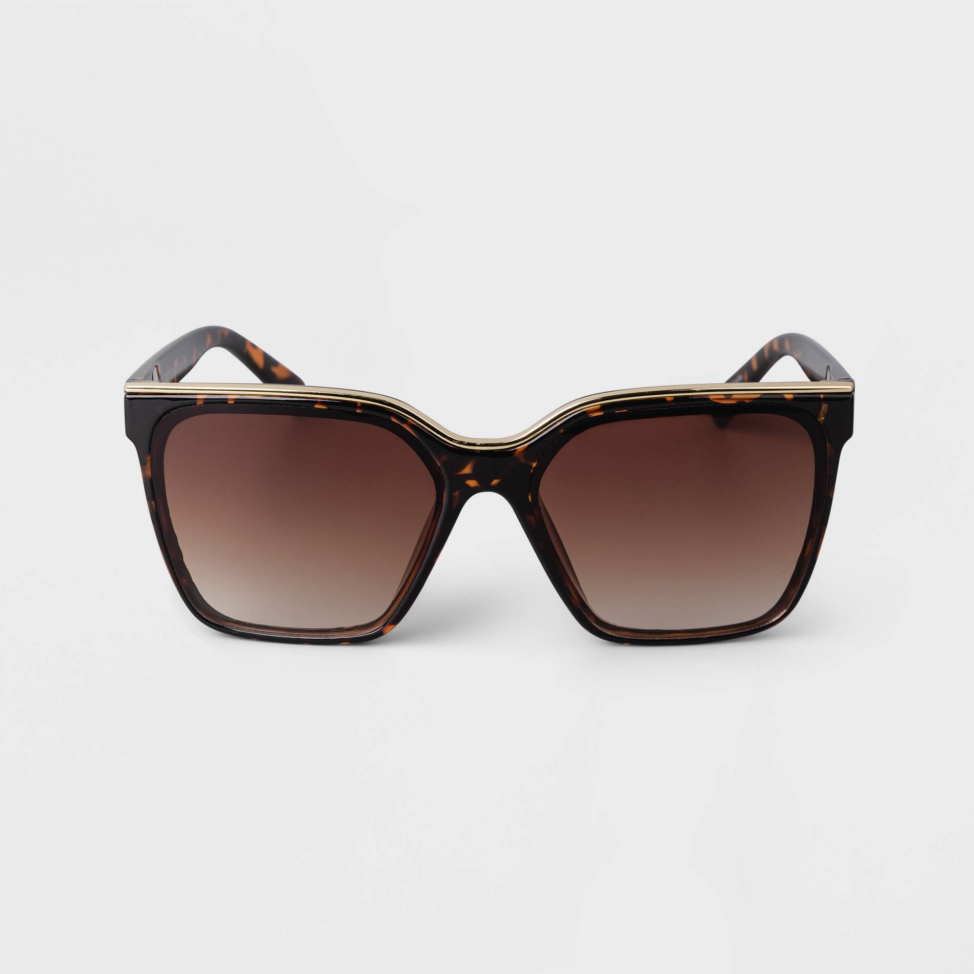 Women's Plastic Square Sunglasses - A New Day™ Brown: UV Protection, Recycled Frame