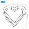 Unique Bargains Metal Christmas Floral Heart Shape Wreath Frame Dream Catcher Rings 2 Pcs - 2 of 4