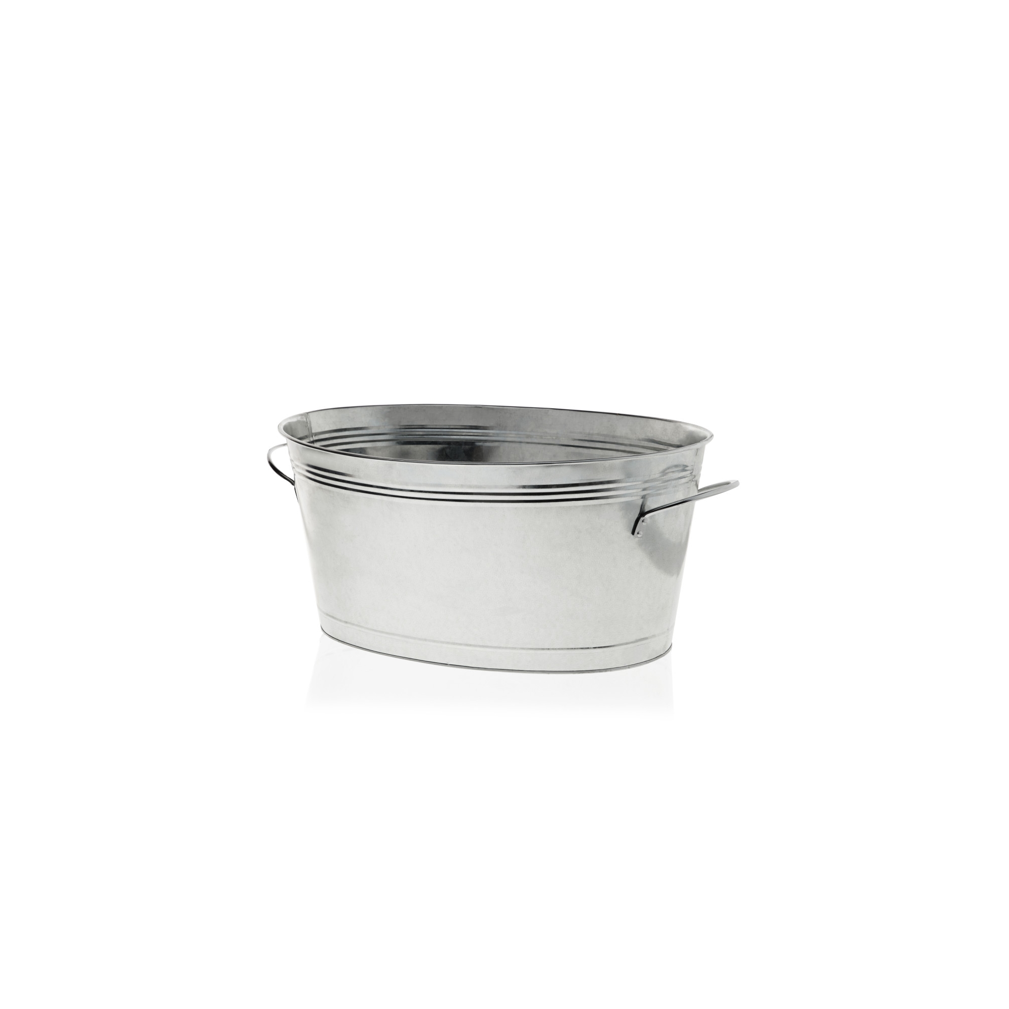 True Galvanized Beverage Tub, 6.3 Gal Large Metal Ice Bucket with Handles for Beers, Wines, Sodas, Backyard BBQs, Beach Party, 22.75" x 9.25", Silver