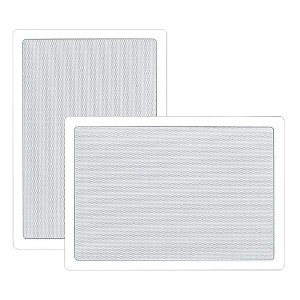 Pyle Home PDIW55 6.5 Inch 200 Watt 2 Way Square Rectangular In-Wall/ In-Ceiling Flush Mounted Stereo Speaker Pair, White - 1 of 3