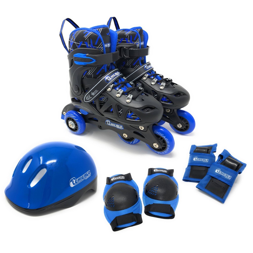 Photos - Roller Skates Chicago Skates Training Kids' Roller Skate Combo Set - Black/Blue (M)