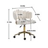 Velvet Upholstered Swivel Office Chair with Scallop Back and Adjustable Height for Home Office or Study-3irtyhousy - 4 of 4