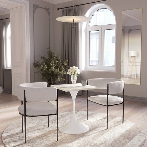 LeisureMod Verve 24" Sqaure Dining Table - Modern MDF Top with White Pedestal Base Accent Cafe Table for Kitchen, Home, and Cafes - 1 of 4
