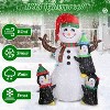 iMountek"5.9FT Inflatable Christmas Snowman & Penguin Yard Decoration with LED Lights & Air Blower"White - 3 of 4