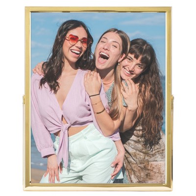 REGALWOVEN Tabletop Polished Metal Glass Vertical Photo Formats Picture Frame 1 Pc
