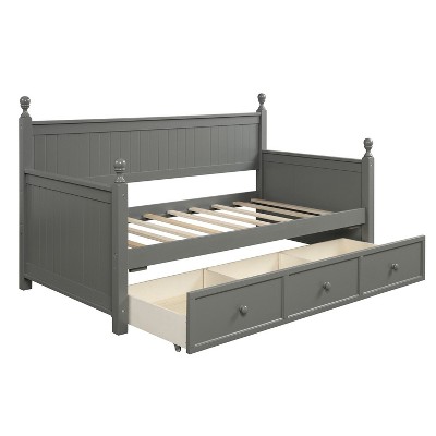 NicBex Twin Size Daybed, Wooden Day Bed with 3 Drawers, Sofa Bed for Bedroom Living Room Guest Room, No Box Spring Needed