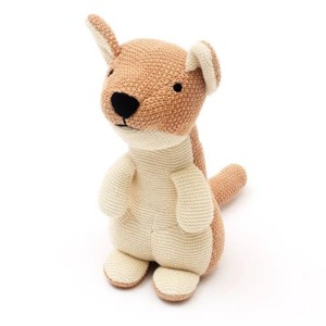 TopComfy Baby and Toddler Learning Toys Handmade Knitted Soft Puppy Plush Toy Pure Cotton Yarn Animal Toy Cute Gift For Kids, Beige, 12"*9.5"*2" - 1 of 4