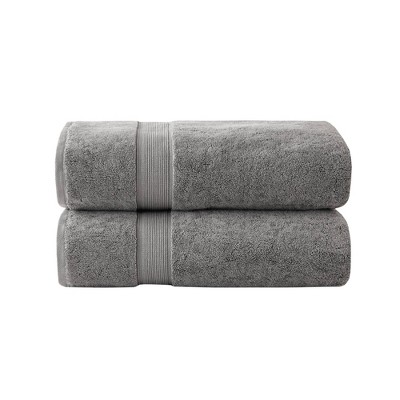 2pc Cotton Bath Sheet Set Gray