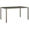 vidaXL Garden Dining Table Grey 59.1x35.4x29.5 in Poly Rattan - 2 of 4