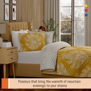 Color Sense 100% Cotton Percale Printed 3-Piece Duvet Cover Set - 1 of 4