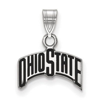 Black Bow Jewelry Sterling Silver Ohio State Buckeyes NCAA Small Pendant