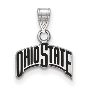 Black Bow Jewelry Sterling Silver Ohio State Buckeyes NCAA Small Pendant - 1 of 3