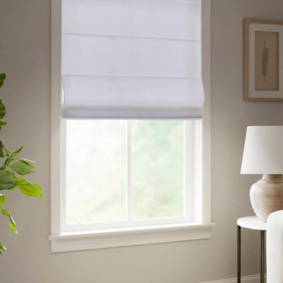 Dsvimoy Curtain Panel Galen Matte Cordless Roman Blind for Stylish Privacy, White, 6.29"*9.25"*8.07"