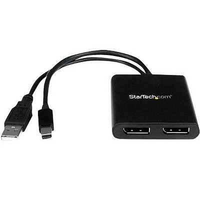 StarTech Mini DisplayPort to 2x DisplayPort Multi Stream Transport Hub Black MSTMDP122DP