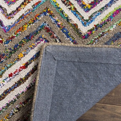 Handmade Beige and Grey Wool Tufted Rectangular Rug 2' x 3'