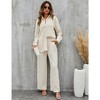 WhizMax Women Two Piece Casual Outfits Y2K Loungewear Pleated Wide Leg Pants Long Sleeve Button Down Shirt Streetwear Set - 2 of 4