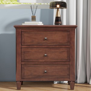 Whisen Modern 3-Drawer Nightstand Storage Wood Cabinet - 1 of 4