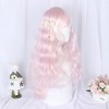 Unique Bargains Curly Wig Human Hair Wigs for Women 22" with Wig Cap Medium Long Hair - 3 of 4