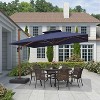 PURPLE LEAF 9/10/11/12ft Patio Umbrella with Base Outdoor Square Large Cantilever Umbrella Windproof Offset Heavy Duty Umbrella for Garden Deck Pool - 2 of 4