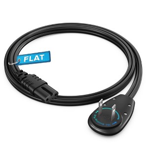 Maximm 2-Prong TV Power Cord, 360° Rotating Flat Plug, UL Listed, Non-Polarized, IEC C7 Cable - 1 of 4