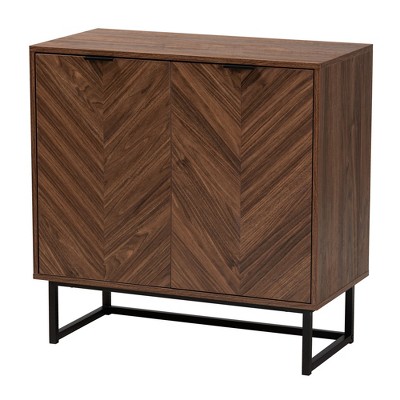 Sadia 31.5'' Walnut Brown Wood Storage Cabinet with Adjustable Shelving