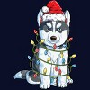 Junior's Design By Humans Siberian Husky Santa Christmas Tree Lights Xmas Gifts Boys T-Shi By NekoShop T-Shirt - 2 of 3