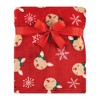 Hudson Baby Infant Girls Plush Blanket with Security Blanket, Girl Holiday Reindeer, One Size - 4 of 4