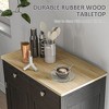 26.8" Engineered Wood Modern Sideboard Cabinet with Solid Wood Countertop, 2 Drawers, Doors and Adjustable Shelf for Kitchen, Living - 3 of 4