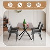 Gulches 5-Piece Expandable Dining Set, 59" Black Sandblasted Glass Table & 4 Gray Ergonomic Chairs, X-Base 4-8 Seater for Small Spaces/Kitchen - 3 of 4