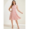 Allegra K Women's Floral Print Summer A-Line Knee Length Sleeveless Pleated Dress - 2 of 4