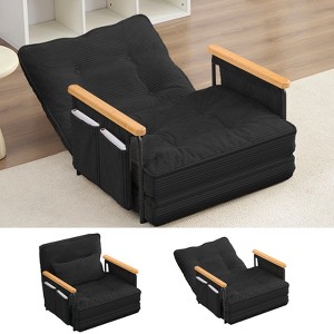 Mjkone Muti-Functional Folding Floor Sofa Bed,3-Seater/2-Seater/1-Seater Lazy Futon Sofa with Pillows,6 Position Adjustable Backrest - 1 of 4