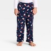 Toddler Santa Print Microfleece Holiday Matching Family Pajama Pants - Wondershop™ Blue - 2 of 3