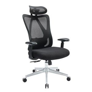 Mesh Breathable Backrest Office Chair, High Back-Adjustable Headrest With Lumbar Upport And Armrests Task Chair-Cuddlewood - 1 of 4