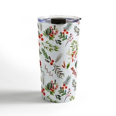 Marta Barragan Camarasa Christmas Botany 001 Travel Mug 20 oz Stainless Steel Travel Mug - Deny Designs