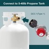 GASPRO 0-30 PSI Adjustable High Pressure Propane Regulator with Gauge, 5-Foot Stainless Braided Hose, Perfect for Turkey Fryer, Gas Burner, Fire Pit - 4 of 4