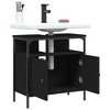 CLIHOME Engineered Wood Bathroom Sink Cabinet with Powder-Coated Steel Frame, Modern Storage Sideboard Cupboard for Toiletries - 3 of 4